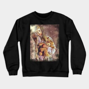 Zombie Girl with Teddy Crewneck Sweatshirt